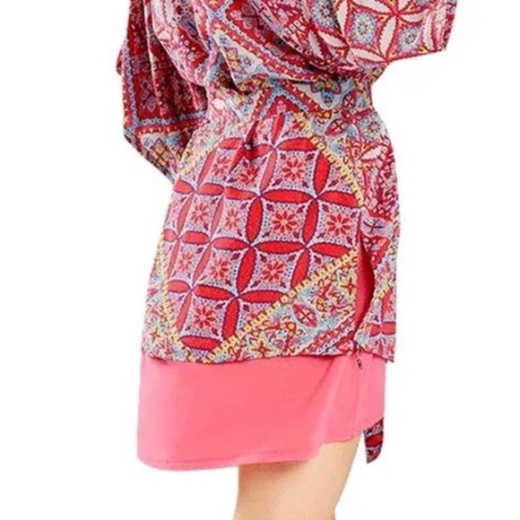 Josie NATORI Floral Pattern 3/4 Sleeve Kimono Robe Womens Size Medium (858) - Picture 2 of 9